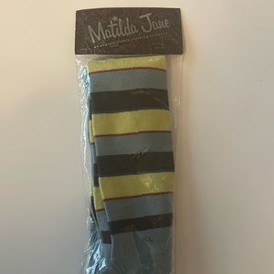Matilda Jane Field Trip Mulligan tights XL blue green cotton NEW NIP NWT FALL
